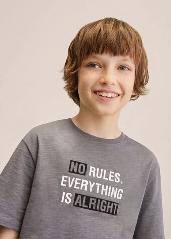 Mango Camiseta estampada algodón oferta