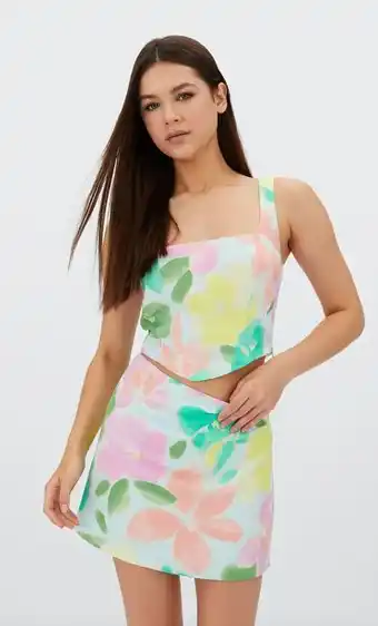 Stradivarius Falda mini estampada oferta