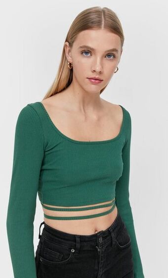Stradivarius Crop top tiras espalda manga larga oferta