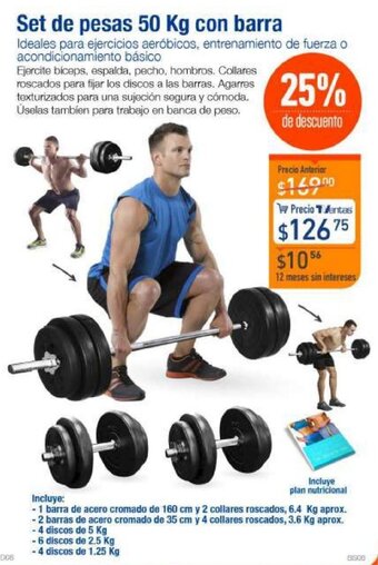 TVentas Set de Pesas 50kg con Barra oferta