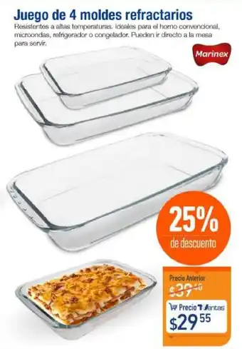 TVentas Marinex Juego de 4 Moldes Refractarios oferta