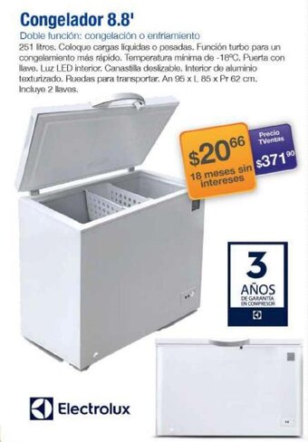 TVentas Electrolux Congelador 8.8' oferta