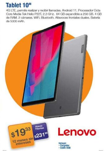 TVentas Lenovo Tablet 10" oferta