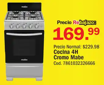 Akí Cocina 4H Cromo Mabe oferta