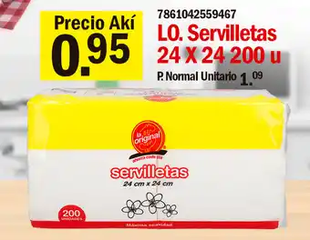 Akí la Original Servilletas 24cm x 24cm 200 u oferta