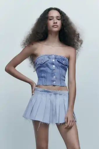 ZARA Top corsetero denim oferta