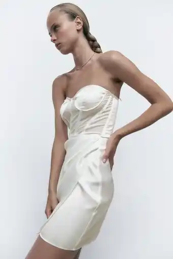 ZARA Vestido corsetero satinado oferta