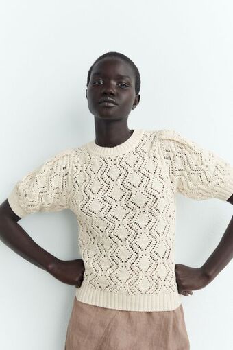 ZARA Top punto pointelle oferta