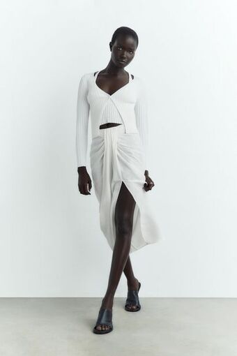 ZARA Top punto canalé oferta