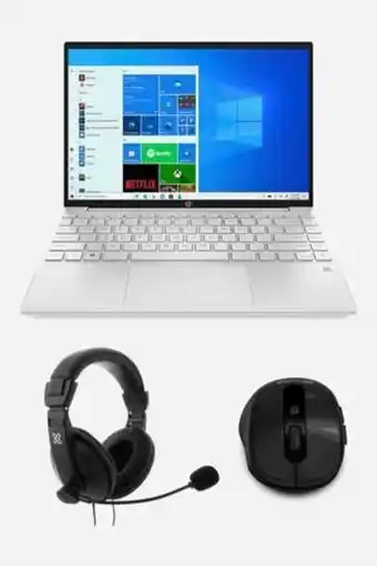 Laptop amd ryzen 5 hp + mouse + audífonos + licencia anti virus