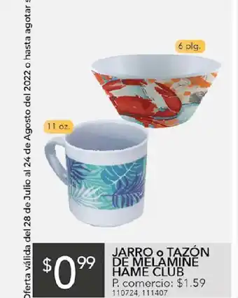 Tia Jarro plato o tazón de melamine home club oferta