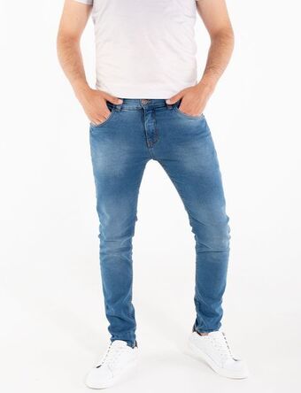 Moda RM Jean skinny llano azul medio oferta