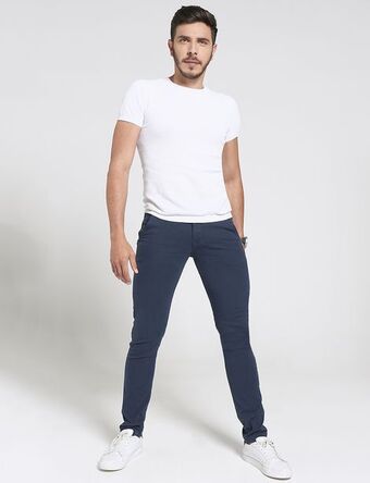 Moda RM Pantalón chino azul oscuro oferta