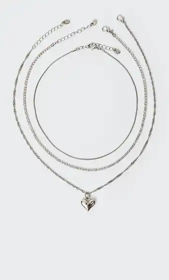 Stradivarius Set 3 collares brillos y corazón oferta