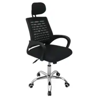 Silla con espaldar de malla con cabecera