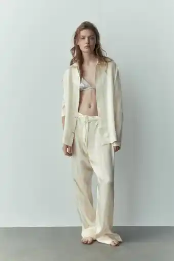 ZARA Pantalón rayas con seda oferta