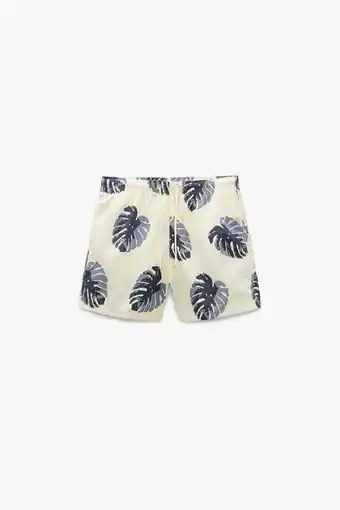 ZARA Bañador estampado hoja oferta
