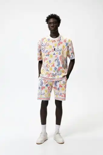 ZARA Camiseta punto jacquard abstracto oferta