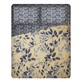 Pycca Juego de sábanas estampadas zafiro hojas oferta