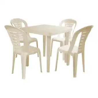 Pycca Combo mesa palmira + 4 sillas málaga beige oferta