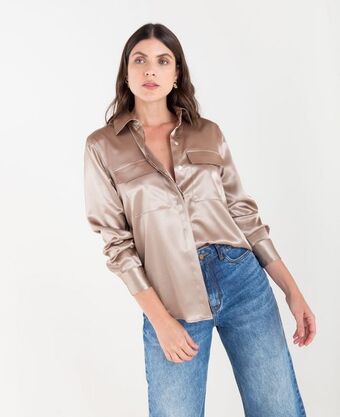 NAF NAF Camisa efecto satín oferta