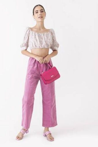 De Prati Blusa semi crop estampada h&o oferta