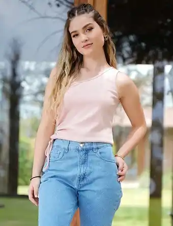 Moda RM Top llano one shoulder palo de rosa oferta
