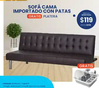 Sofá Cama Importado con Patas Gratis Platera