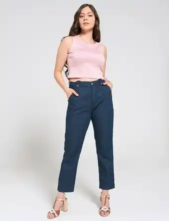 Moda RM Pantalón tencel basta recta oferta