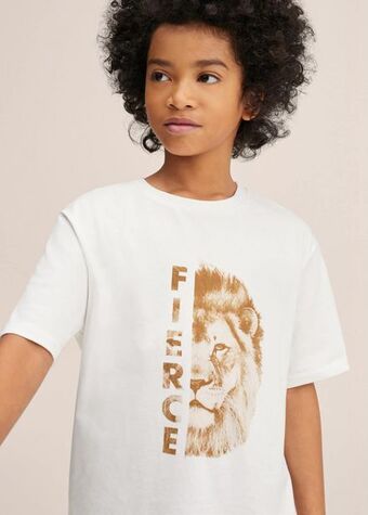 Mango Camiseta estampada algodón oferta