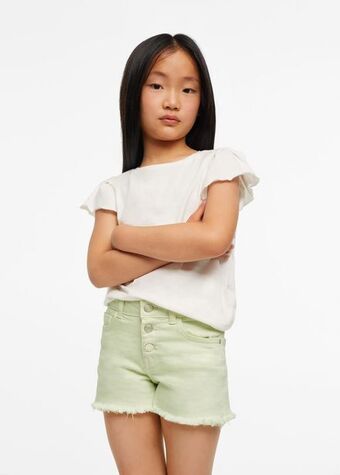 Mango Short denim bajo deshilachado oferta