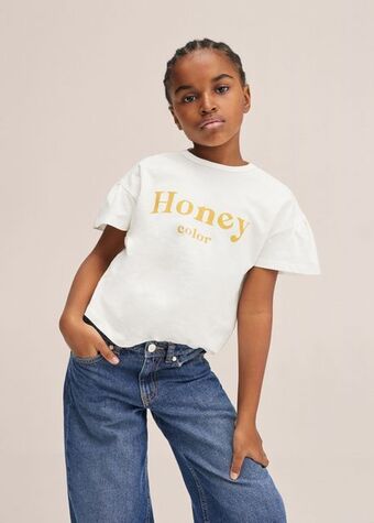Mango Camiseta algodón mensaje oferta