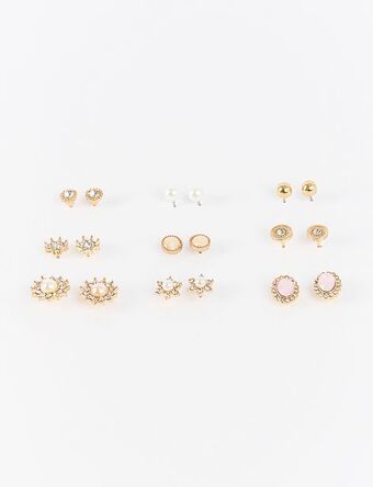 Moda RM Set aretes dorados x9 oferta