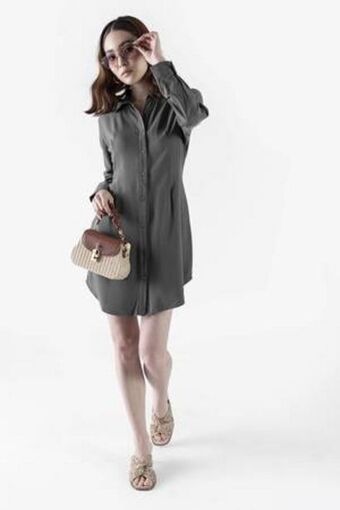 De Prati Vestido camisero unicolor h&o oferta