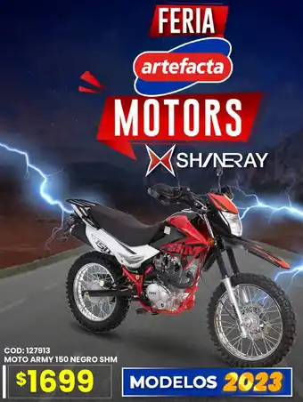 Artefacta Moto Army 150 Negro SHM oferta