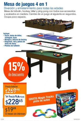 TVentas Mesa de Juegos 4 en 1 oferta