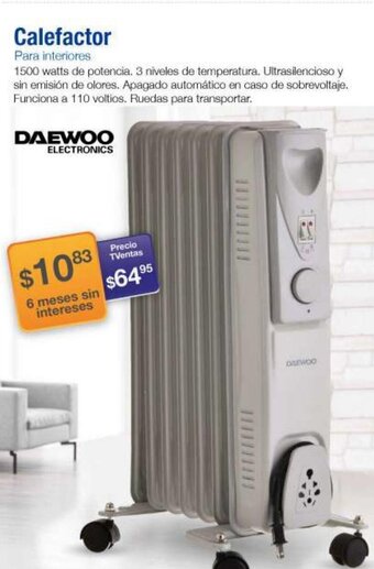 TVentas Daewoo Calefactor oferta