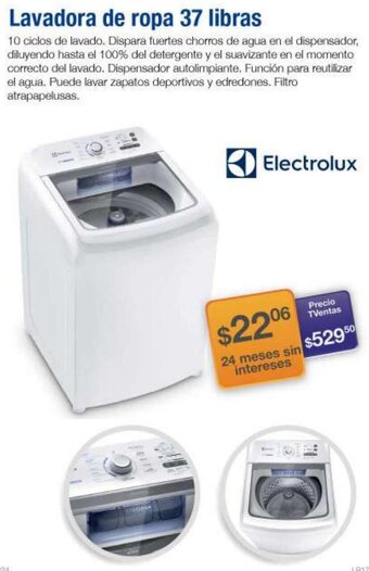 TVentas Electrolux Lavadora de Ropa 37 Libras oferta