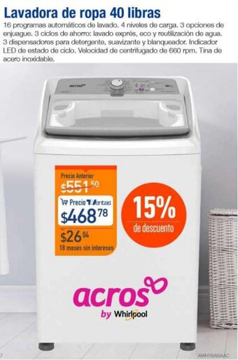 TVentas Lavadora de ROpa 40 Libras oferta