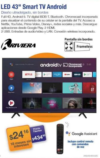 TVentas LED 43" Smart TV Android oferta