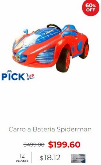Pycca Carro a Bateria Spiderman oferta