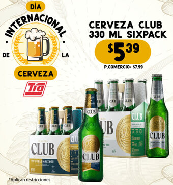 Tia Cerveza Club 330ml Sixpack oferta
