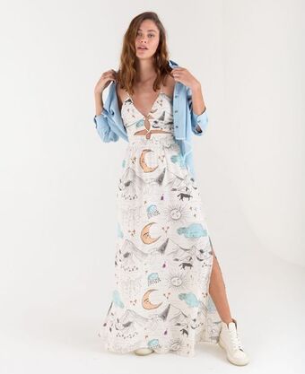 NAF NAF Vestido largo con espalda decubierta oferta