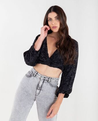 NAF NAF Camisa con cuello en v estampada oferta