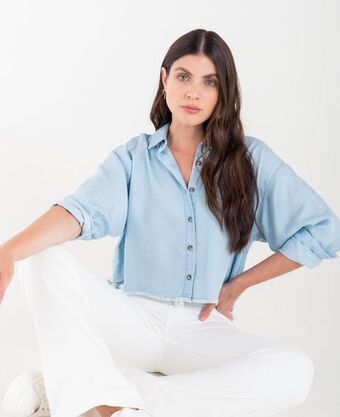 NAF NAF Camisa con cuello camisero y largo asimétrico oferta