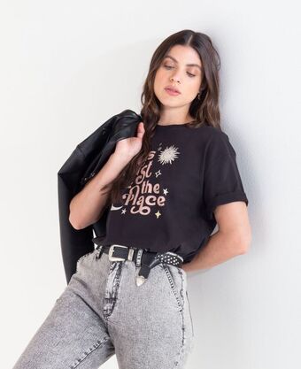 NAF NAF Camiseta cuello redondo con estampado oferta