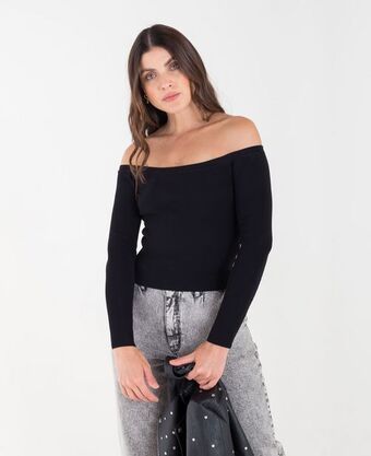 NAF NAF Tejido cuello bandeja manga larga oferta