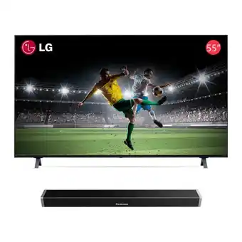 Pycca Combo televisor lg led smart tv 4k 55" + barra de sonido indurama metalizado 60 watts rsm oferta
