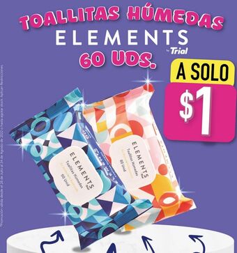 Tia Toallitas húmedas elements by trial 60 uds oferta
