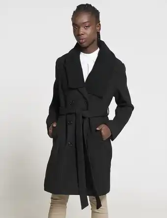 Moda RM Abrigo largo cuello tejido unicolor oferta
